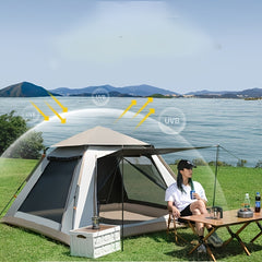 Windproof Camping Tent with Poles, Rainproof, Suitable for Camping