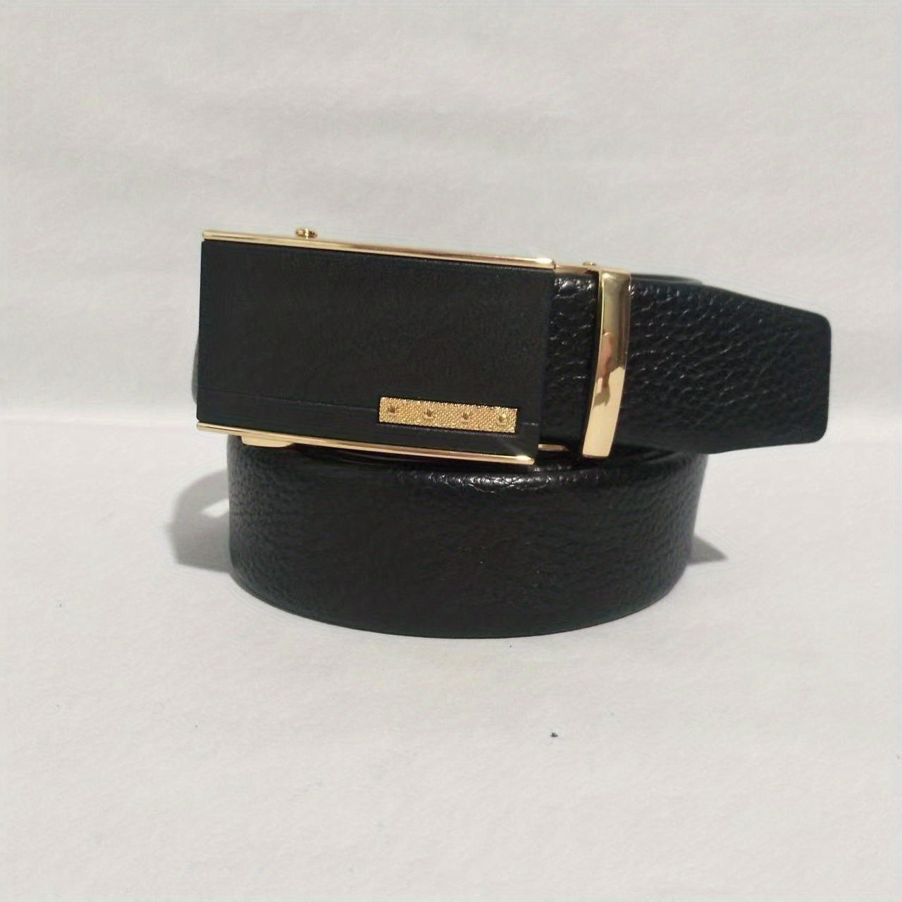 Men's Leather Belt Automatic Buckle Business Suit Waist Strap