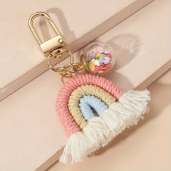 Boho Style Rainbow Tassel Keychain