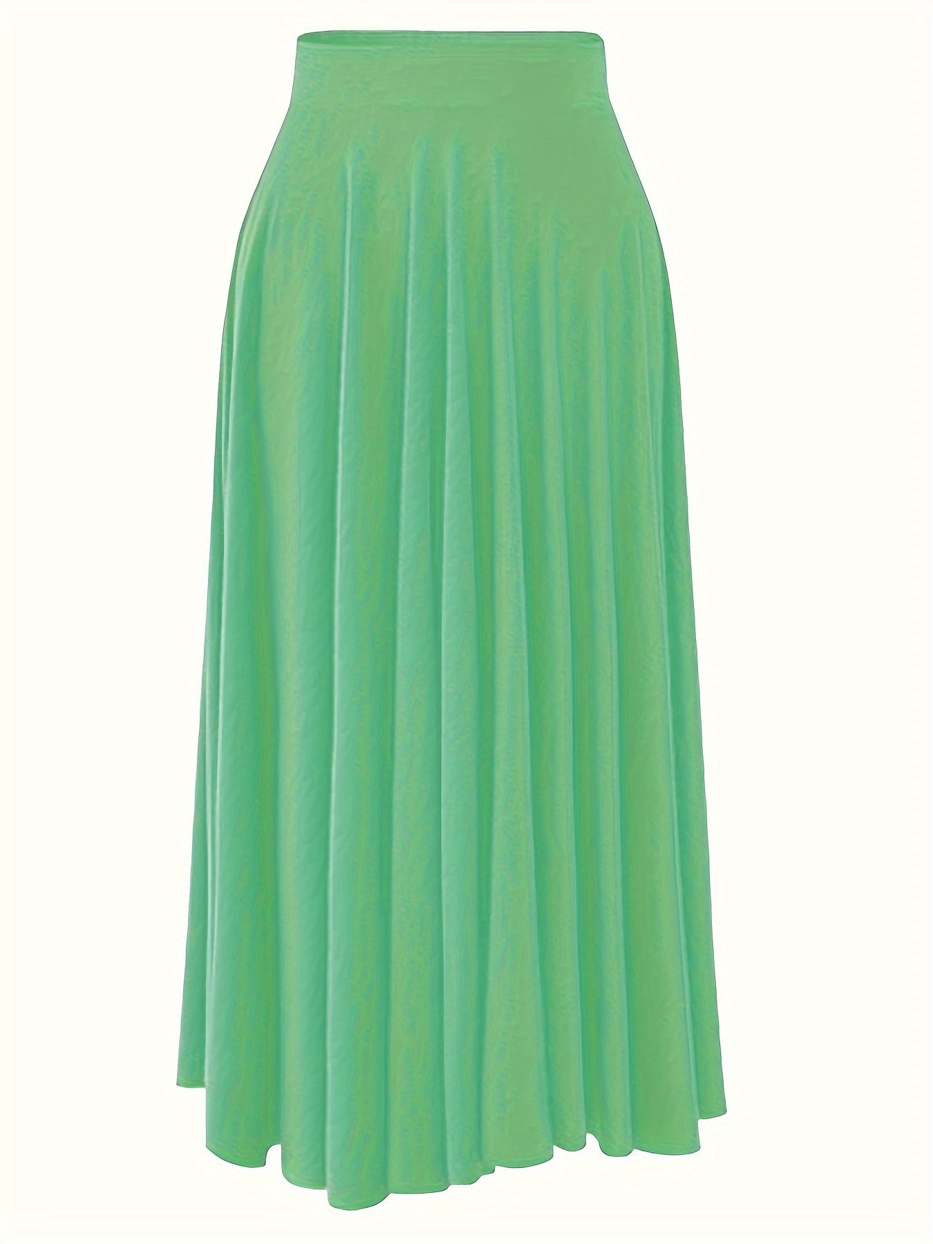  Plain Pleated High Rise Maxi Skirt