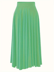  Plain Pleated High Rise Maxi Skirt