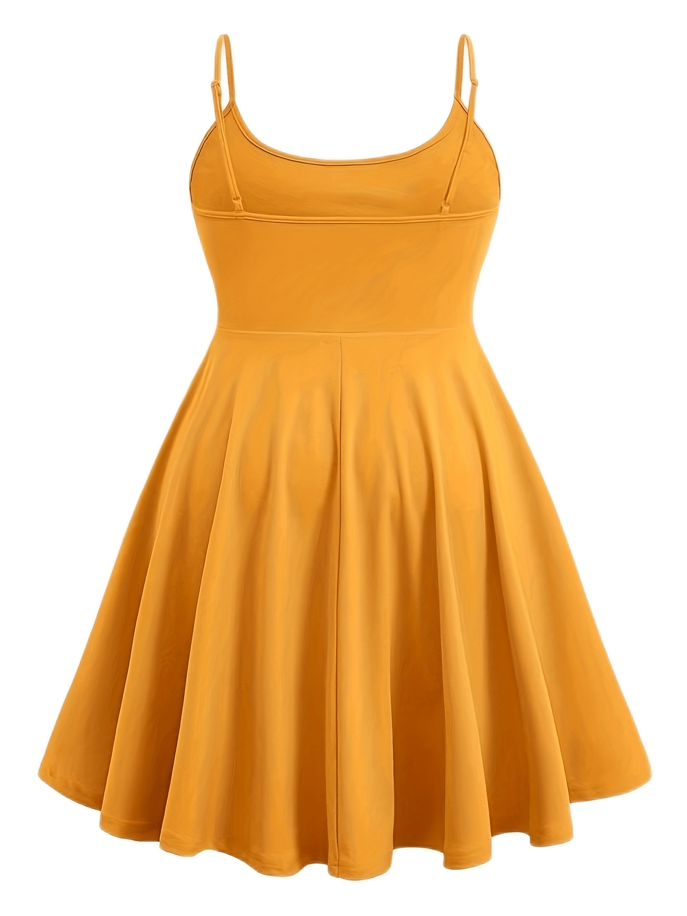  Solid Round Neck A-line Cami Dress