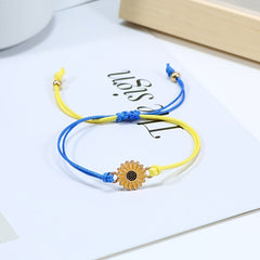 Men's Alloy Sunflower Yellow Friendship Bracelet