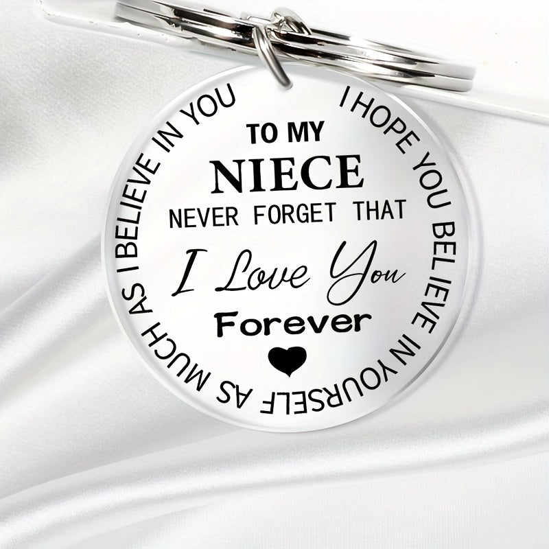 Believe Engraved Keychain for Niece - Graduation Gift - Handbag Accessory