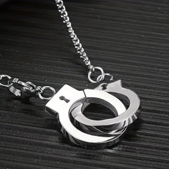 Funky Stainless Steel Handcuff Charm Necklace Men