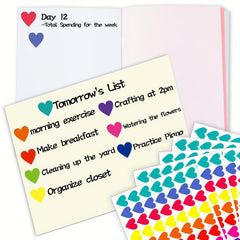 700 Colored Heart Dot Stickers 10 Colors Coding Labels Sticky Dots