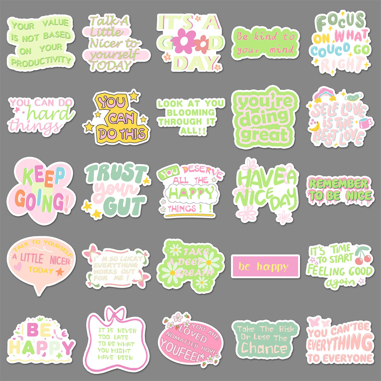 50pcs Inspirational Vinyl Stickers for Laptops Phones