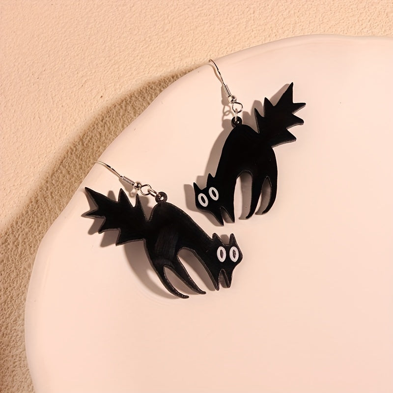 Scared Cat Funny Dangle Earrings Acrylic Jewelry
