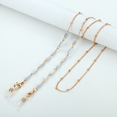 Crystal Glass Cuboid Glasses Chain and Mask Holder Necklace