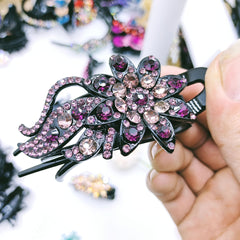 Rhinestone Flower Hair Clip Bridal Wedding Hair Grip