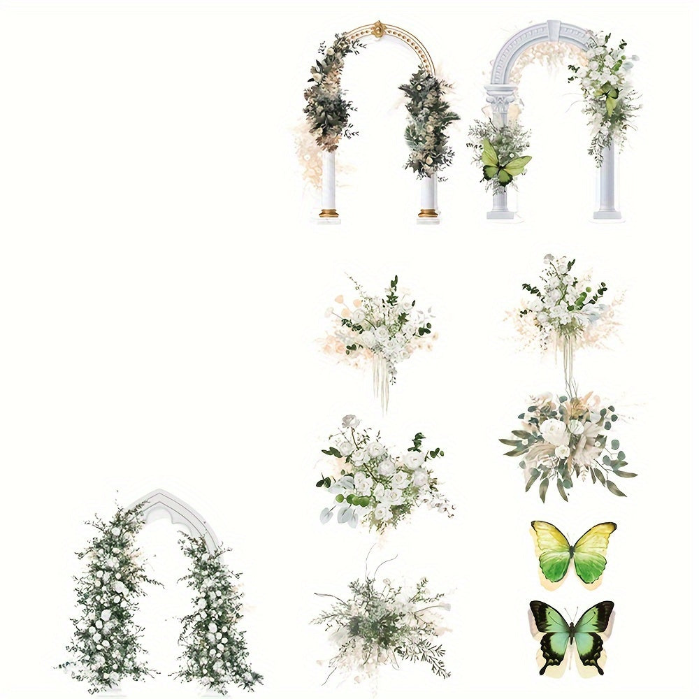 20pcs Literary Flower Arch Sticker Pack
