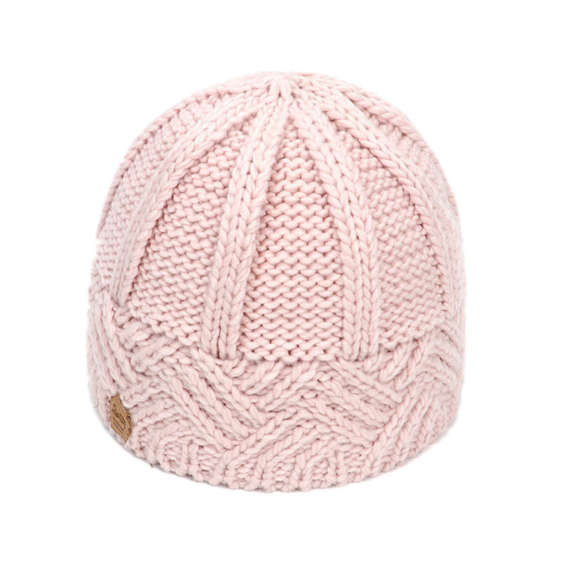 Vintage Ribbed Knit Beanie Hat