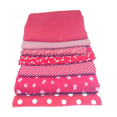 7pcs Red Fabric DIY Square Cloth for Sewing Project