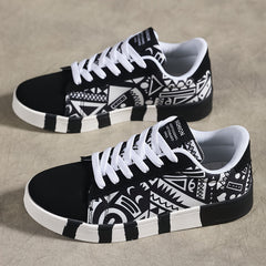 Graphic Pattern Lightweight Breathable Skate Shoes