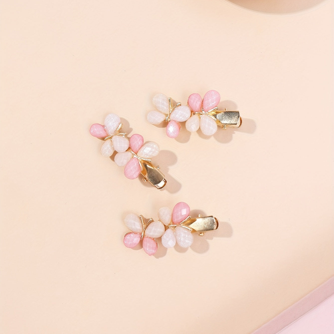 3pcs Butterfly Hair Clip Alloy Duck Billed Clip Sweet Hair Clip