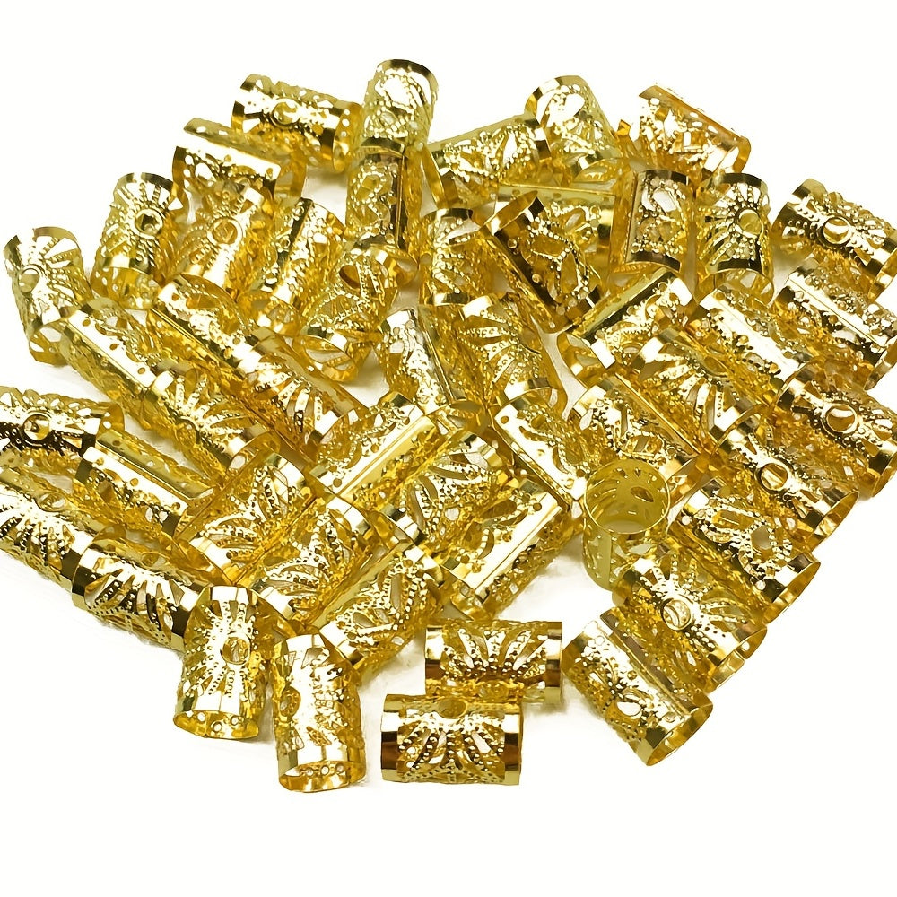 100pcs Hair Hollow Beads Dreadlocks Afro Beard Beads Hair Jewelry
