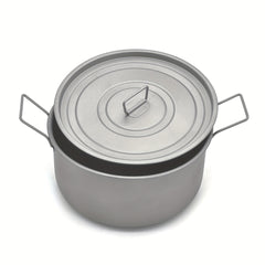 9L Titanium Pot with Foldable Handle & Lid for Camping - Outdoor Tableware