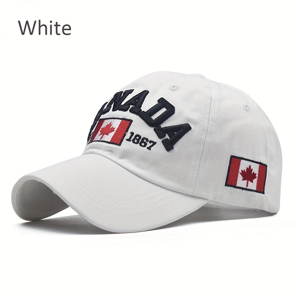 Canada Maple Leaf Baseball Cap Vintage Dad Hat Hip Hop Adjustable Sun Hat