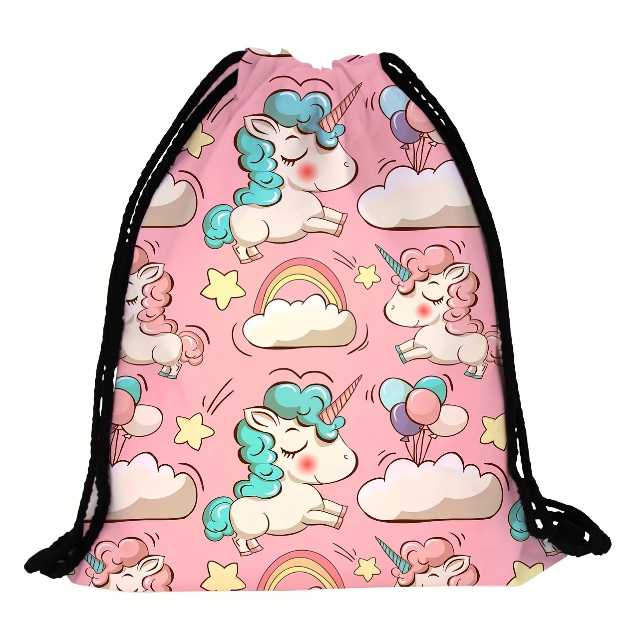 Unicorn Pattern Drawstring Sackpack Lightweight Backpack