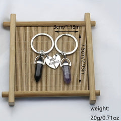 2pcs Witches Crystal Keychain Key Ring Purse Bag Backpack Car Key Charm