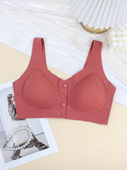 Solid Wireless Front Buckle Bra Women's Lingerie