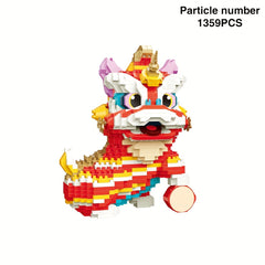 Chinese Culture Lion Awakening Building Block Toy