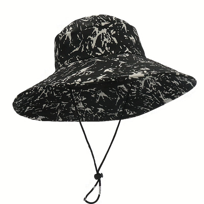 Tie Dye Print Sun Hat Solid Cotton Bucket Hat Casual Outdoor UV Protection Booni