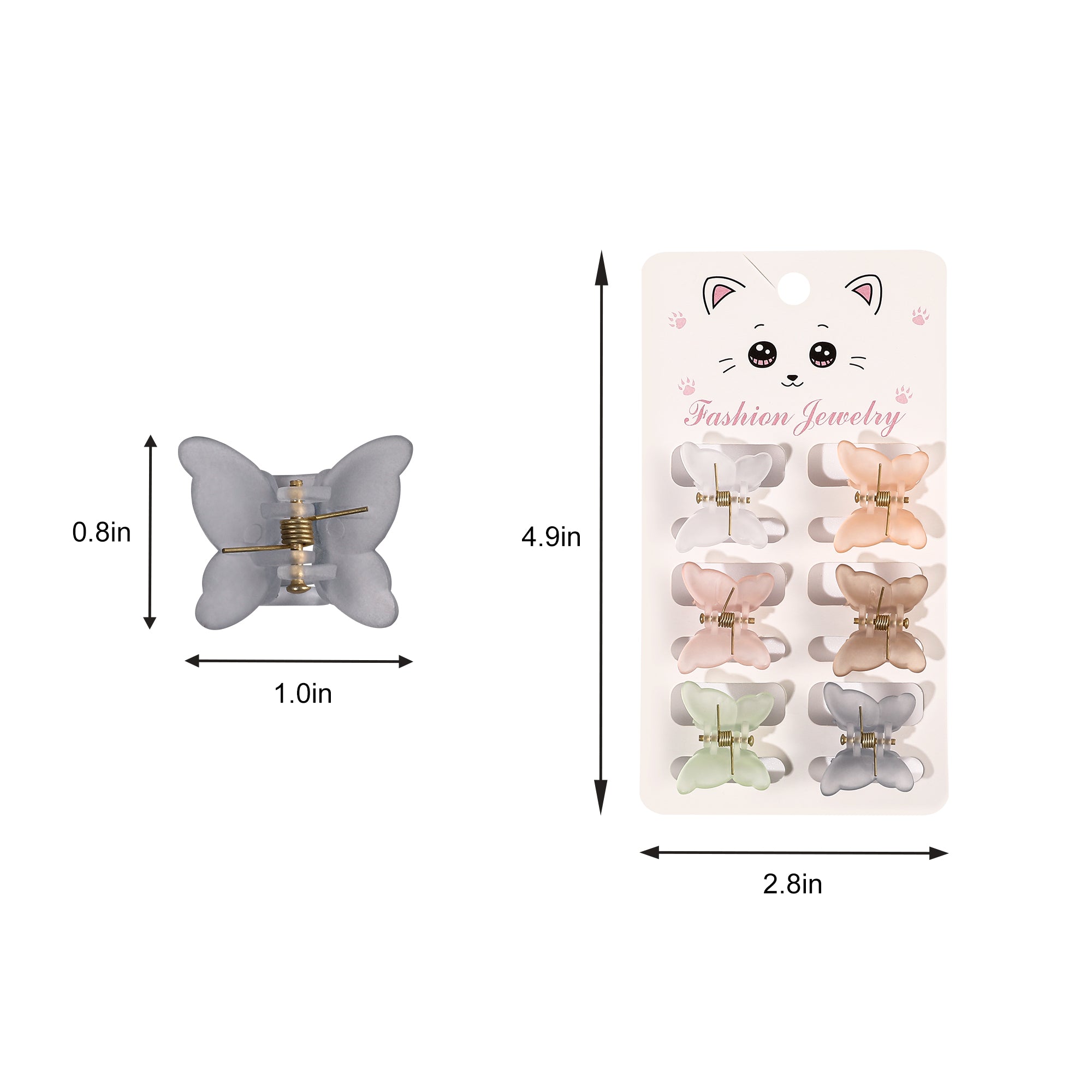 6pcs Small Butterfly Hair Claw Mini Insect Hair Claw Accessory for Women
