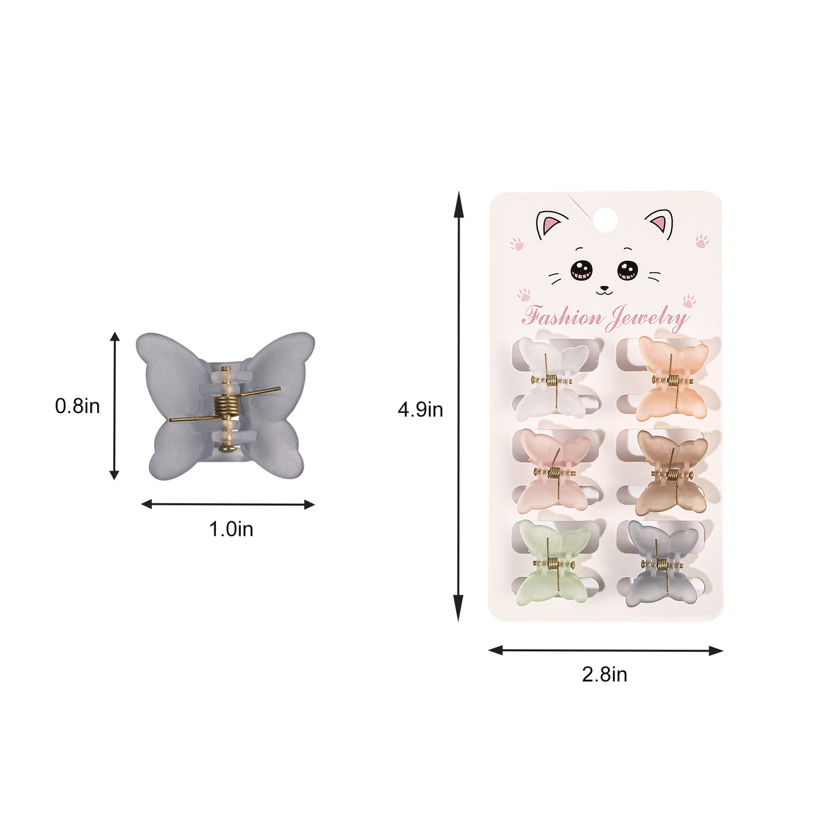6pcs Small Butterfly Hair Claw Mini Insect Hair Claw Accessory for Women