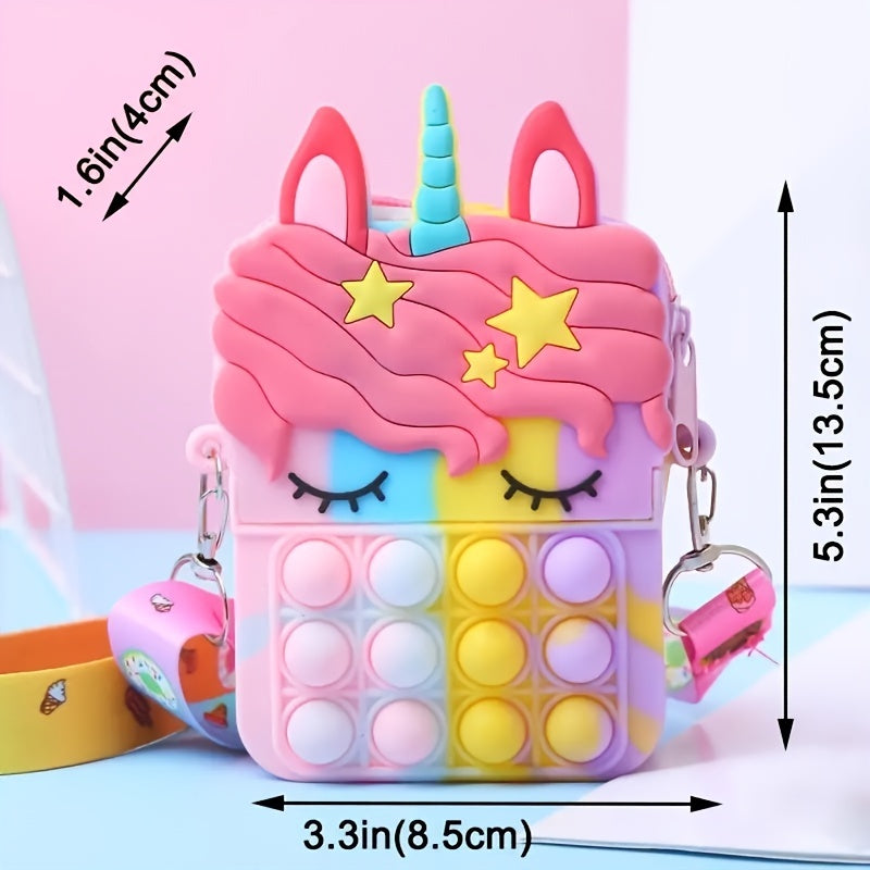 Girls Unicorn Bubble Bag Stress Release Shoulder Mini Handbag