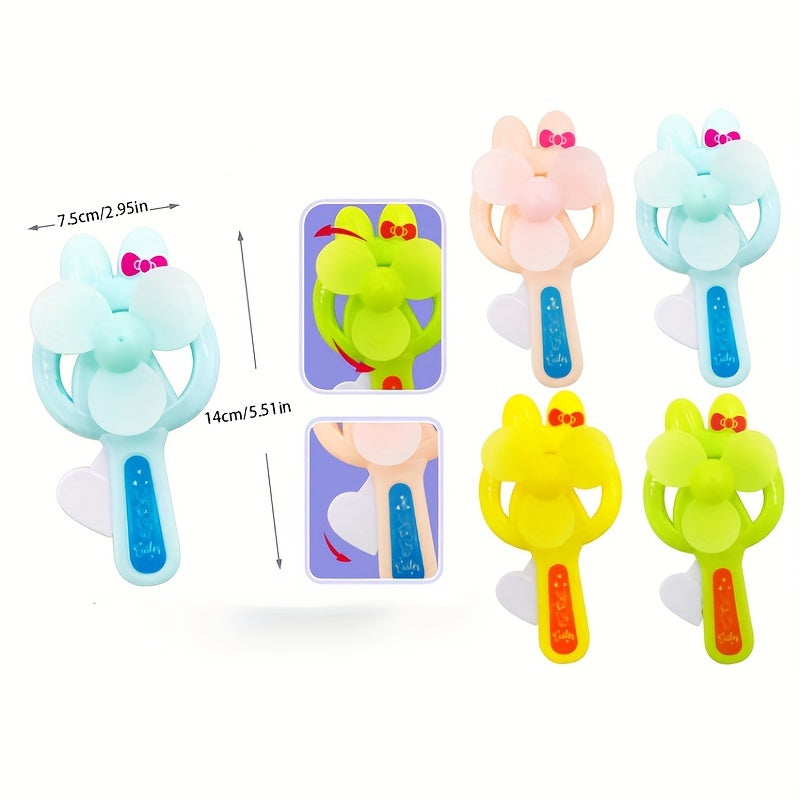 Mini Rabbit Shape Fan Manual Fan Dormitory Portable Handheld Fan
