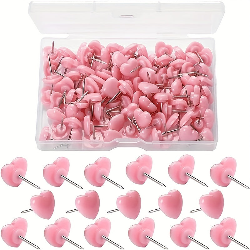 100pcs Heart Pattern Push Pin Home Office Decorative Supplies