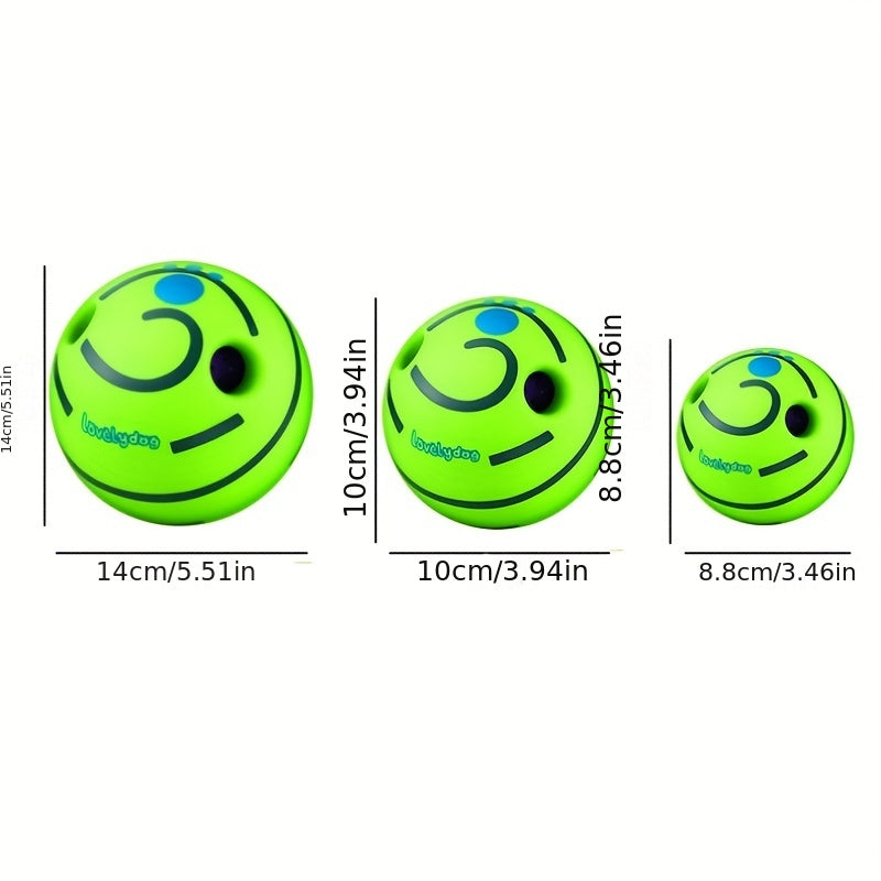 Giggle Ball Durable Interactive Dog Toys Green Wobble Wag Balls Funny Sounds