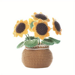 1pc Crochet Material Pack DIY Wool Thread Flower Large Potted Ornament