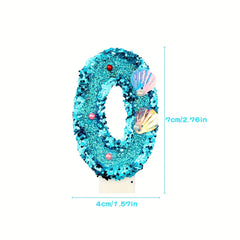 Glitter Shell Number 0-9 Birthday Candle for Sea Theme Parties