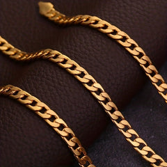 Men's 18k Plated Necklace Bracelet Set