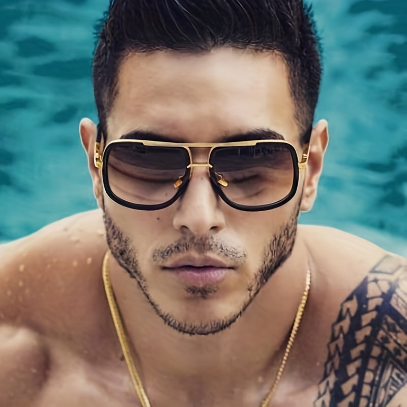 Men's Large Frame Double Beam Sunglasses for Outdoors