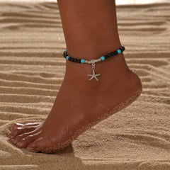 Ocean Style Shell Pendant Beaded Anklet Adjustable Ankle Bracelet
