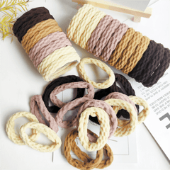 20pcs Multicolor Hair Tie Fancy Textured Elastic Headbands Hair Rope