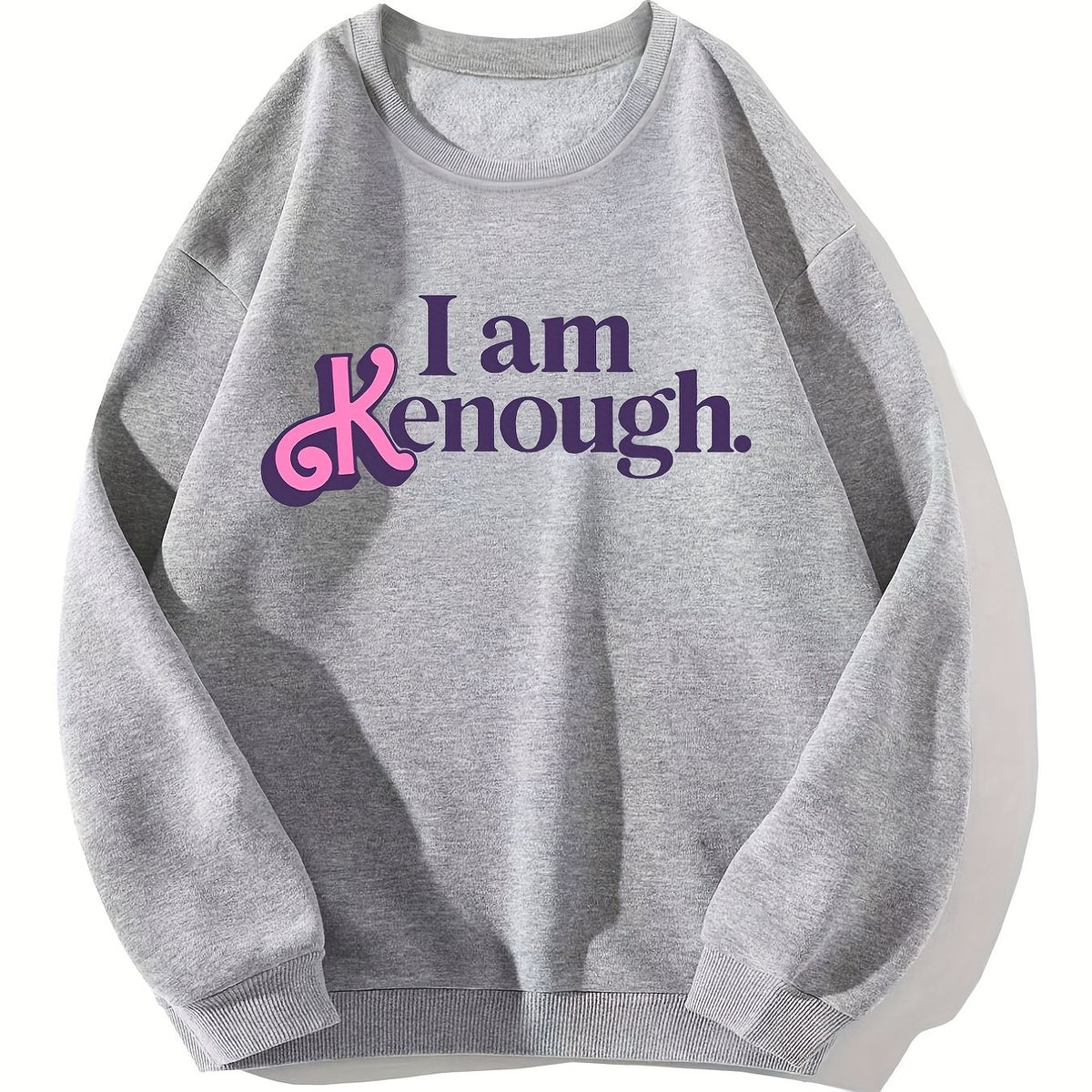 Kenough Print Sweatshirt Crew Neck for Winter & Fall Women's Clothing