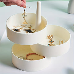 360 Degree Rotating Jewelry Storage Box for Earrings Rings and Small Items