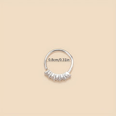 Copper Hoop Nose Ring with Zircon Inlay