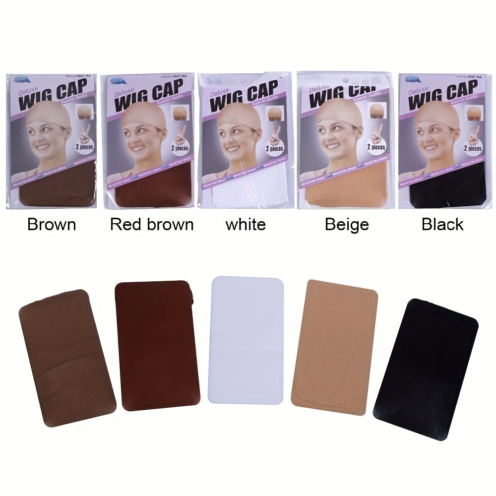 2pcs Wig Cap Hair Net Stretch Mesh Stocking Caps For Making Wigs