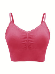 Plus Size Lace Wireless Bra Low Impact Activity Sleep Comfort Workout Sports Bra