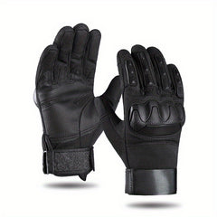 Men's Winter Waterproof Warm PU Gloves For Outdoor Motorcycle Sports