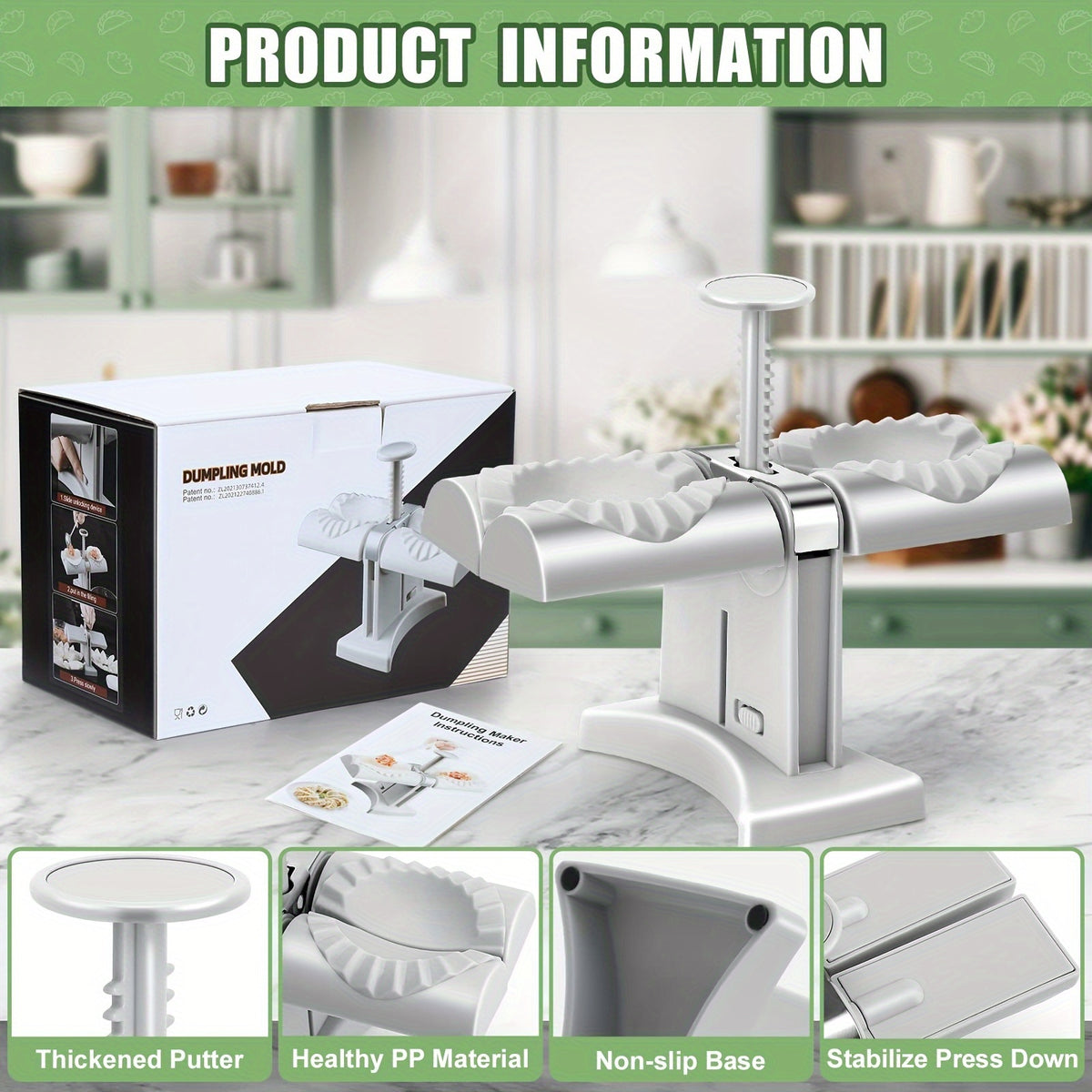Automatic Dumpling Maker Mould Double Head Wrapper Tool