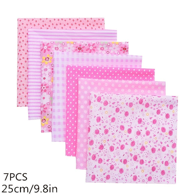 7pcs Small Cloth Set DIY Garden Floral Pure Cotton Dolls, Small Patchwork