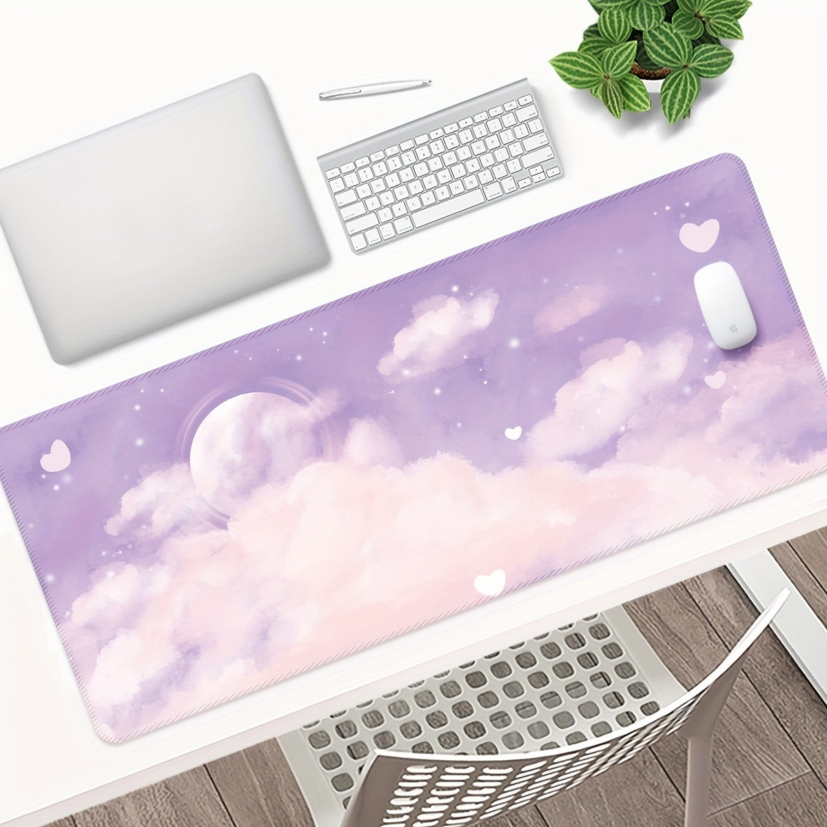 Purple Cloud Landscape Large Gaming Mouse Pad for Office Use