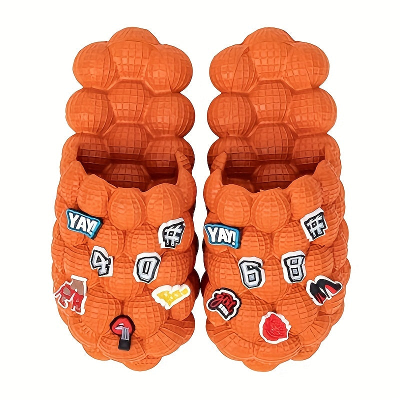 Men's Platform Bubble Slides with Charms Kids Outdoor Beach Shoes