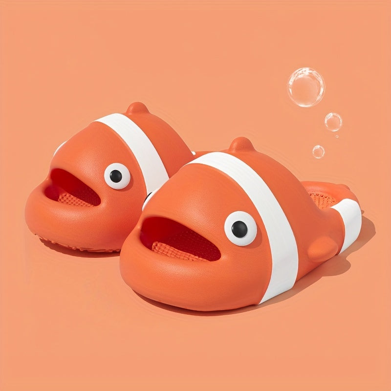 Summer Thick Sole 3D Cartoon Fish Men Slippers Home Indoor Beach Slides